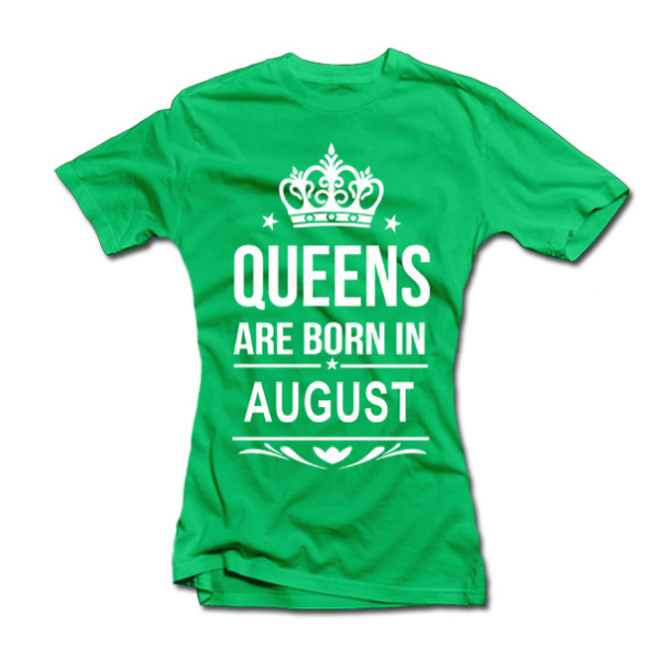 Moteriški marškinėliai "Queens are born" su Jūsų pasirinktu mėnesiu