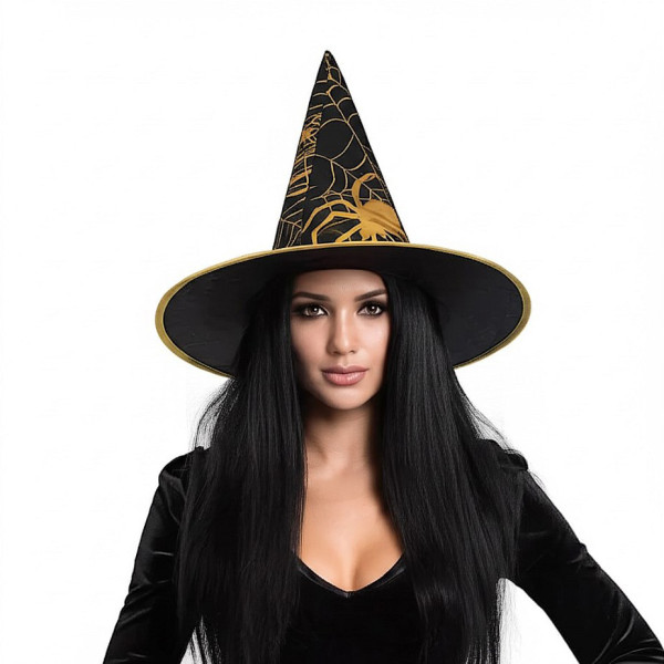 Raganos skrybėlė su auksiniu voratinkliu