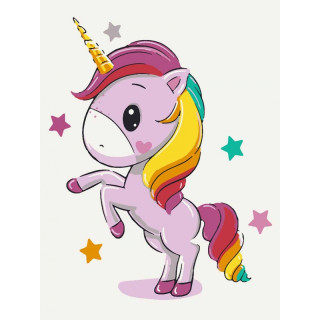 Tapybos pagal skaičius rinkinys "Rainbow Unicorn" (15x20cm)