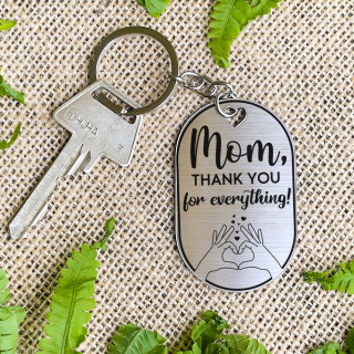Raktų pakabukas "Mom, thank you for everything" (anglų kalba)