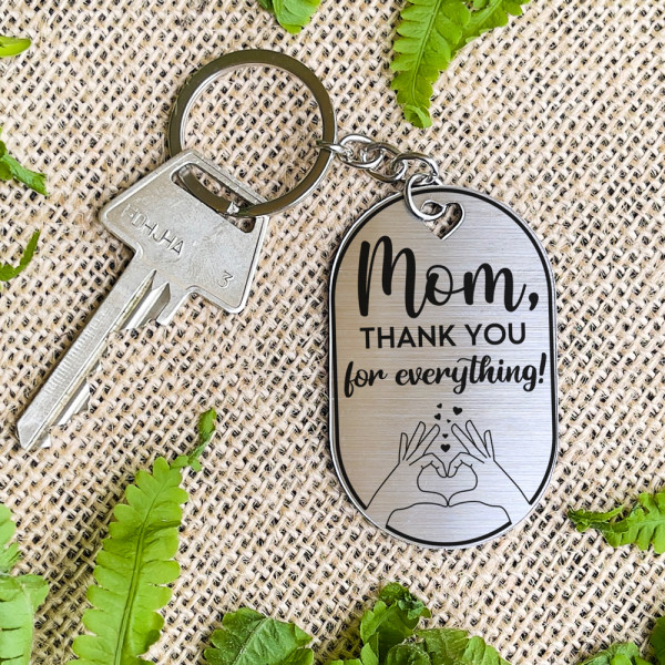Raktų pakabukas "Mom, thank you for everything" (anglų kalba) Raktų pakabukas "Mom, thank you for everything" (anglų kalba)