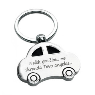 Graviruotas raktų pakabukas "Nelėk greičiau, nei skrenda Tavo angelas..."