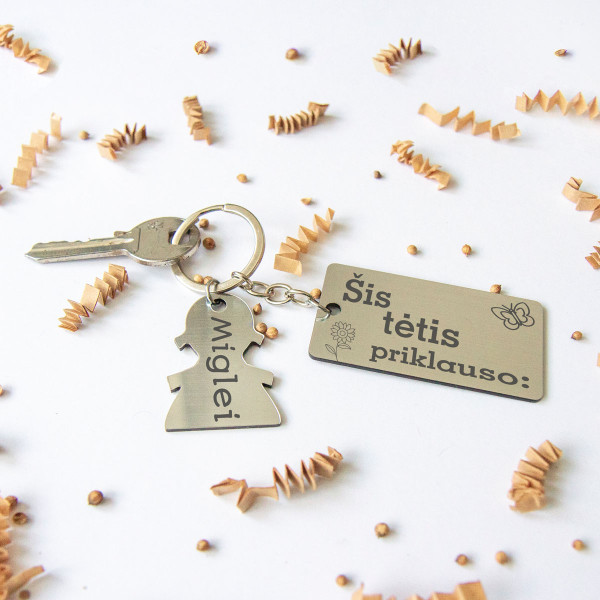 Raktų pakabukas "Šis tėtis priklauso" su Jūsų pasirinktais vardais Raktų pakabukas "Šis tėtis priklauso" su Jūsų pasirinktais vardais