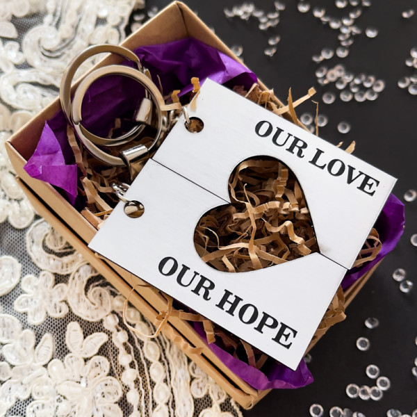 Raktų pakabukų komplektas "Our love, our hope" Raktų pakabukų komplektas "Our love, our hope"