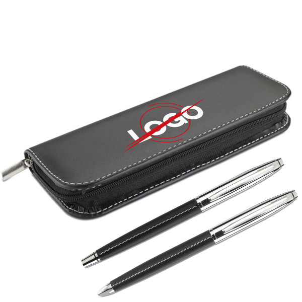 Rašiklių komplektas su dėklu ir Jūsų logotipu