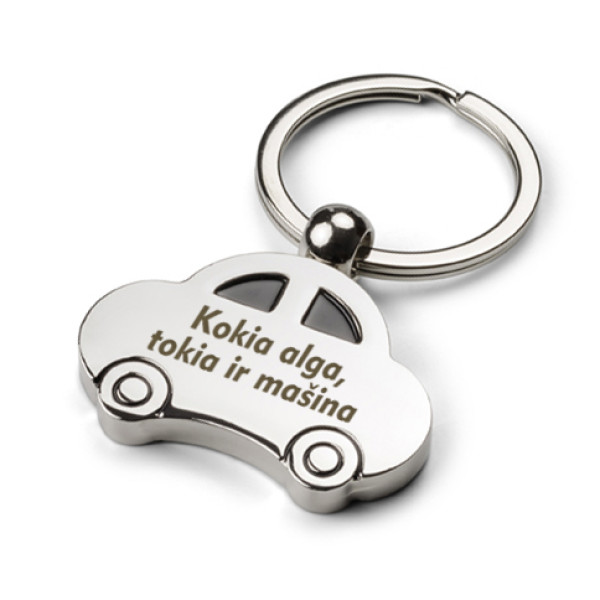 Graviruotas raktų pakabukas "Kokia alga, tokia ir mašina." Graviruotas raktų pakabukas "Kokia alga, tokia ir mašina."