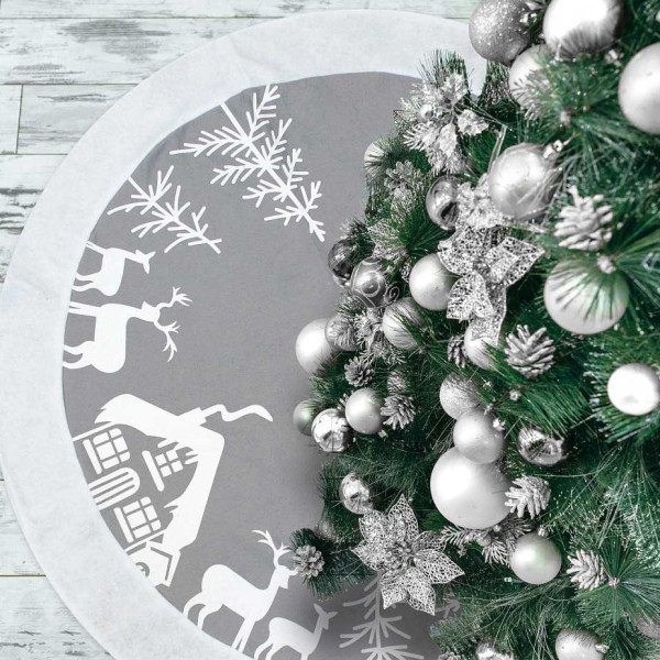 Sidabrinis paklotas po eglute "XMas" Sidabrinis paklotas po eglute "XMas"