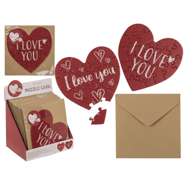 Širdelės formos atvirutė - dėlionė "Love" Širdelės formos atvirutė - dėlionė "Love"