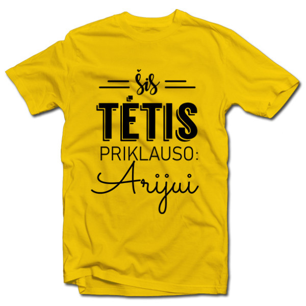 Marškinėliai "Šis tėtis priklauso" su pasirinktu vardu