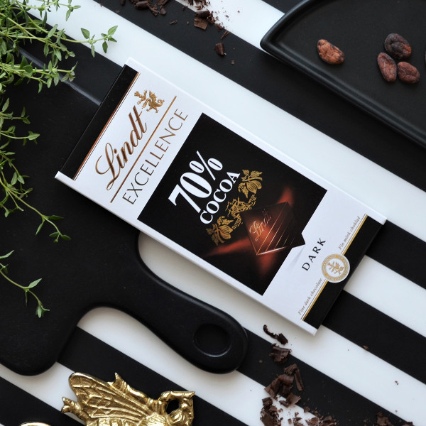 "LINDT EXCELLENCE" juodasis šokoladas (70%), 100 g "LINDT EXCELLENCE" juodasis šokoladas (70%), 100 g