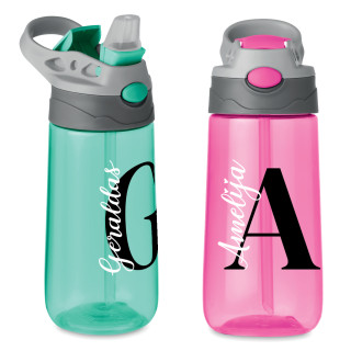 Spalvota vaikiška gertuvė su Jūsų pasirinktu vardu (450ml)