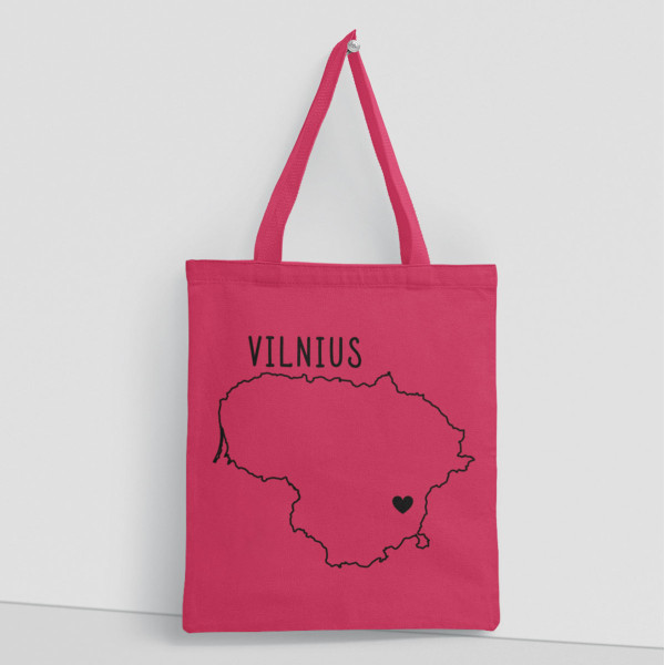 Spalvotas medžiaginis maišelis "Vilnius - širdis" Spalvotas medžiaginis maišelis "Vilnius - širdis"