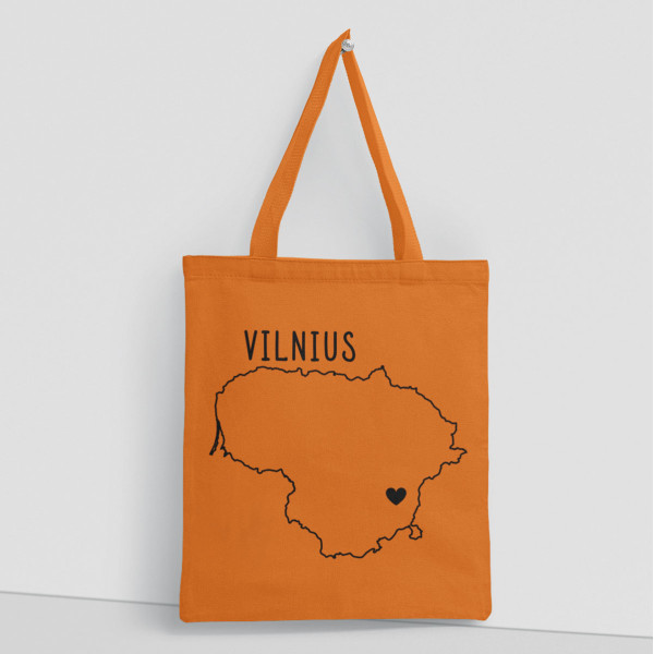 Spalvotas medžiaginis maišelis "Vilnius - širdis" Spalvotas medžiaginis maišelis "Vilnius - širdis"