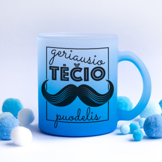 Stiklinis matinis puodelis "Geriausio TĖČIO puodelis"