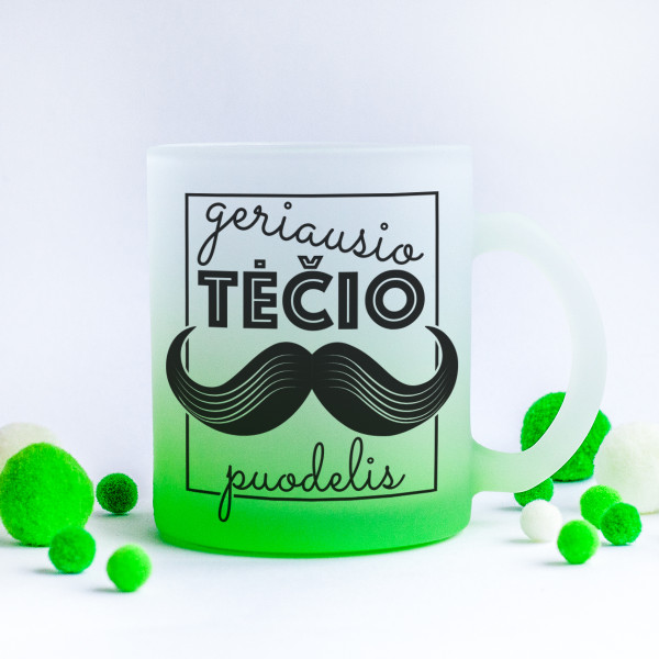 Stiklinis matinis puodelis "Geriausio TĖČIO puodelis" Stiklinis matinis puodelis "Geriausio TĖČIO puodelis"