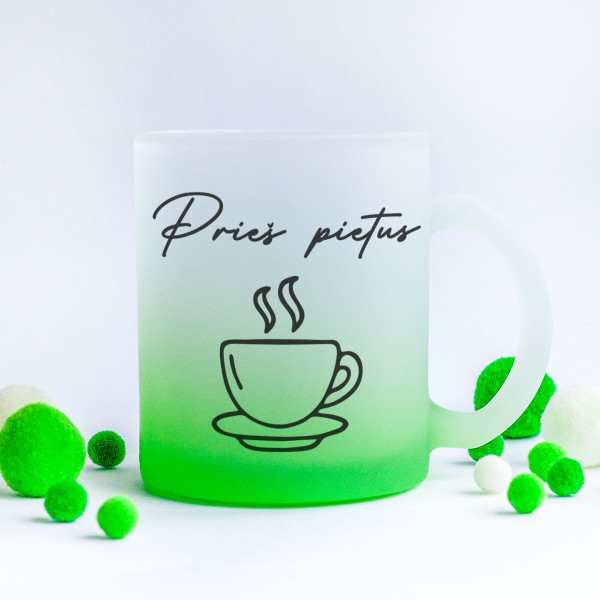 Stiklinis matinis puodelis "Prieš pietus" Stiklinis matinis puodelis "Prieš pietus"
