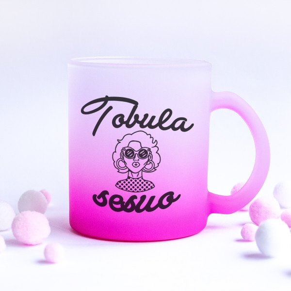 Stiklinis matinis puodelis "Tobula sesuo" Stiklinis matinis puodelis "Tobula sesuo"