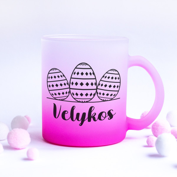 Stiklinis matinis puodelis "Velykos" Stiklinis matinis puodelis "Velykos"