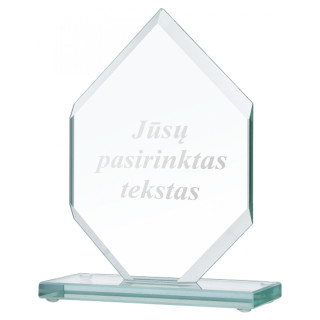 Stiklinis trofėjus "Elegance" su Jūsų graviruotu tekstu
