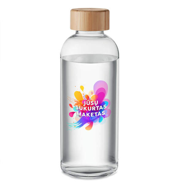 Stiklinis vandens butelis "FRIS" su Jūsų sukurtu dizainu (650ml) Stiklinis vandens butelis "FRIS" su Jūsų sukurtu dizainu (650ml)