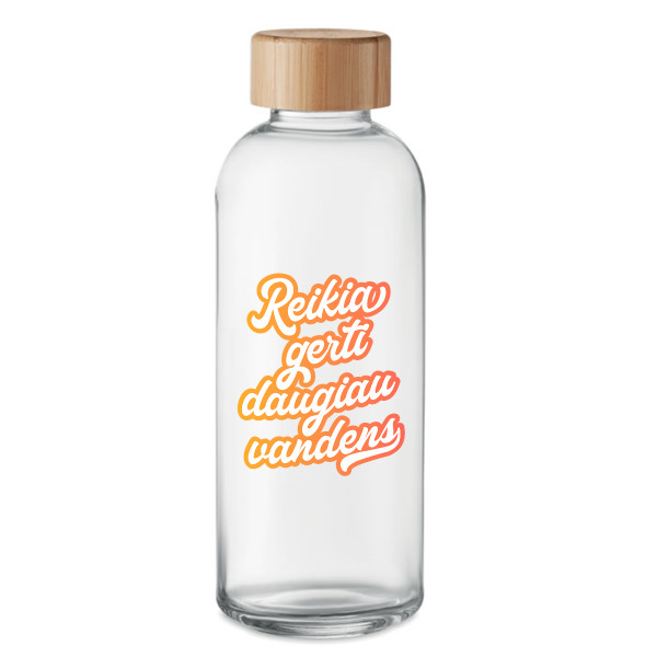 Stiklinis vandens butelis "Reikia gerti daugiau vandens" (650ml)