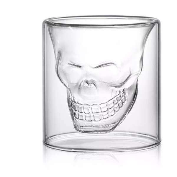 Kaukolės formos stikliukas "DOOMED", 75ml
