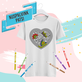Marškinėliai "Nuspalvink pats! Širdis"