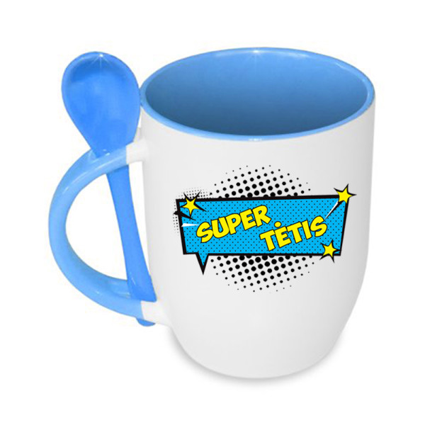 Puodelis su šaukšteliu "Super tėtis" Puodelis su šaukšteliu "Super tėtis"