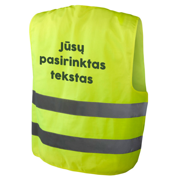 Šviesą atspindinti liemenė su Jūsų pasirinktu užrašu Šviesą atspindinti liemenė su Jūsų pasirinktu užrašu