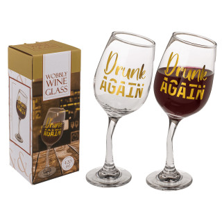 Svyruojanti vyno taurė "Drunk again"  (420ml)