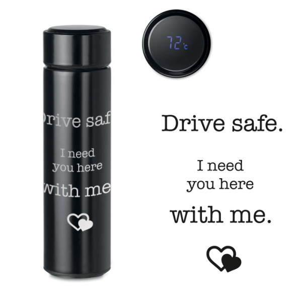 Termosas su termometru "Drive safe" (500ml) Termosas su termometru "Drive safe" (500ml)