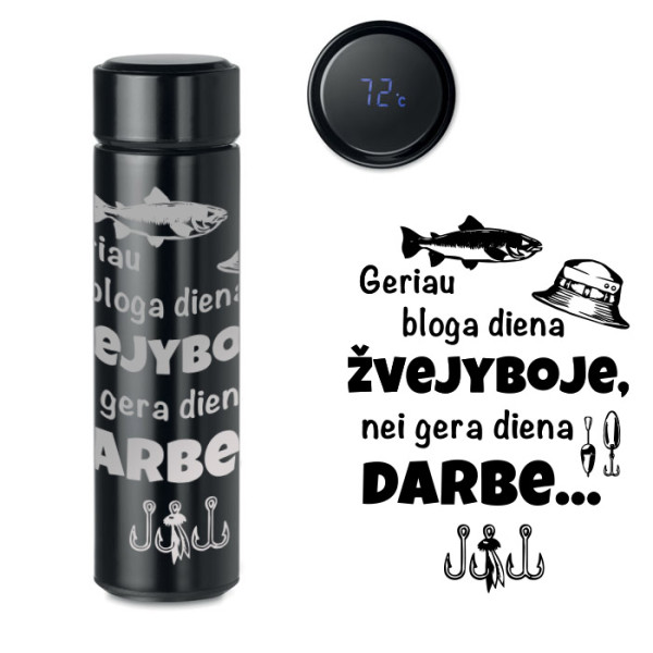 Termosas su termometru "Žvejyba" (500ml) Termosas su termometru "Žvejyba" (500ml)