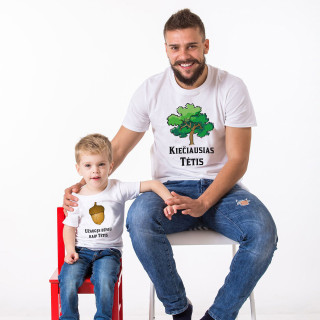 Marškinėlių komplektas tėčiui ir sūnui "Ąžuolas ir giliukas"