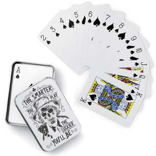 Kortos metalinėje dėžutėje "The smarter you play..."