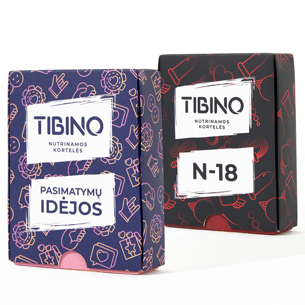 TIBINO nutrinamų kortelių komplektas "N-18" ir "Pasimatymų idėjos"