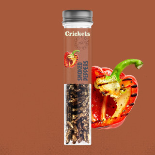 Traškūs skrudinti svirpliai "Smoked peppers"