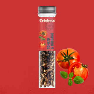 Traškūs skrudinti svirpliai "Tomato and Oregano"