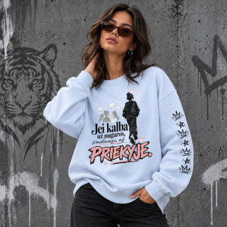 Unisex pastelinis džemperis "Aš priekyje" Unisex pastelinis džemperis "Aš priekyje"