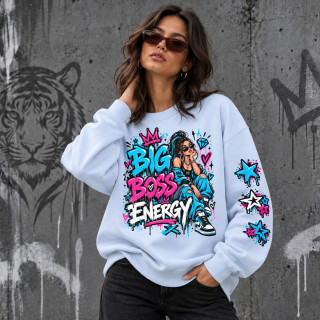 Unisex pastelinis džemperis "Big Boss Energy" Unisex pastelinis džemperis "Big Boss Energy"