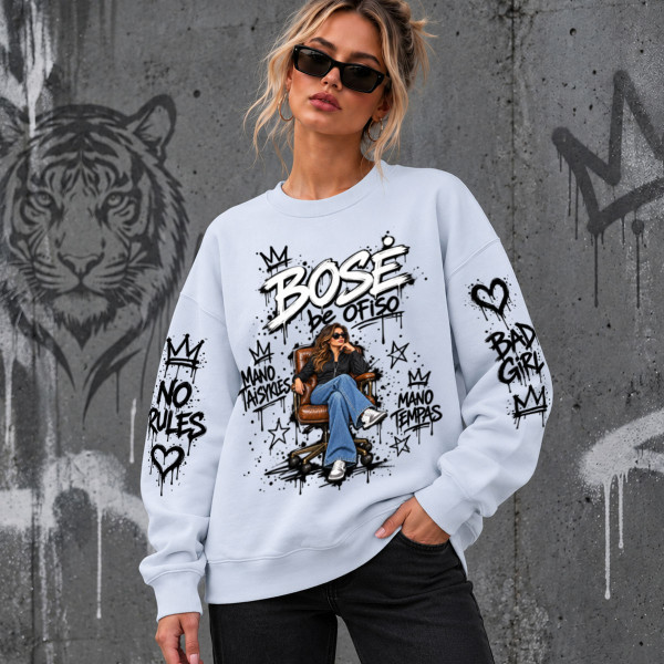 Unisex pastelinis džemperis "Bosė be ofiso"