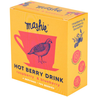 Uogų tyrės arbata "MASHIE" su avietėmis ir mėlynėmis, (4vnt x 40ml)