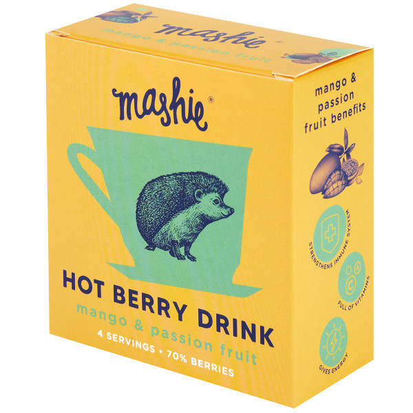 Uogų tyrės arbata "MASHIE" su mangais ir pasiflorais, (4vnt x 40ml) Uogų tyrės arbata "MASHIE" su mangais ir pasiflorais, (4vnt x 40ml)