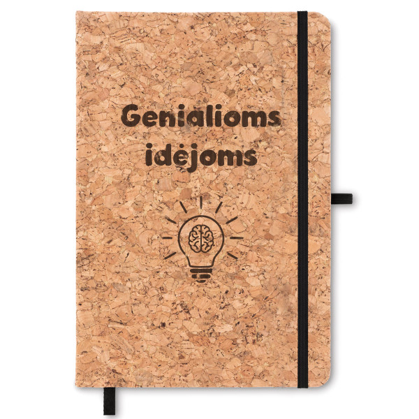 Užrašų knygelė kamštiniu viršeliu "Genialioms idėjoms" (A5) Užrašų knygelė kamštiniu viršeliu "Genialioms idėjoms" (A5)