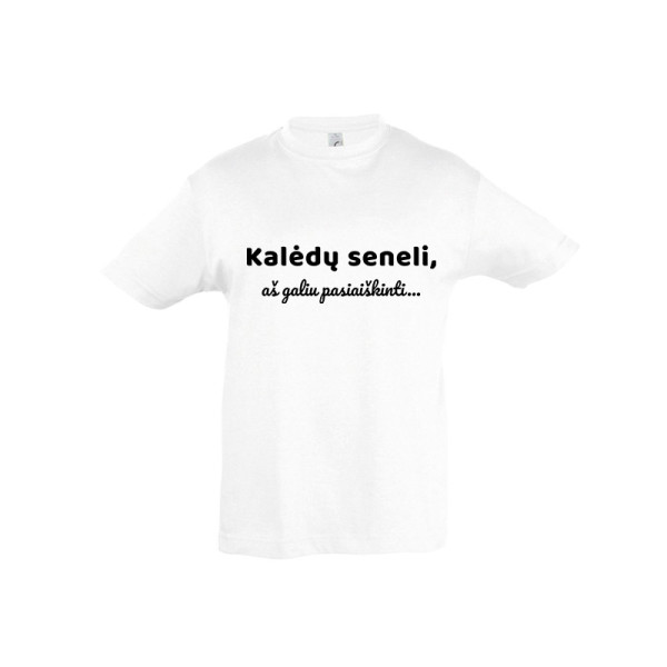Vaikiški marškinėliai "Kalėdų seneli, aš galiu pasiaiškinti"