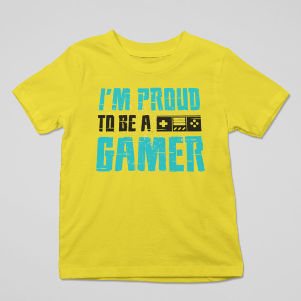 Vaikiški marškinėliai "I'm proud to be a gamer" Vaikiški marškinėliai "I'm proud to be a gamer"
