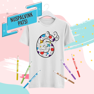 Vaikiški marškinėliai "Nuspalvink pats! Man jau 6-eri"