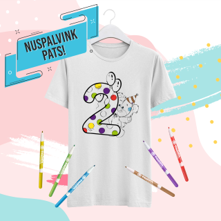 Vaikiški marškinėliai "Nuspalvink pats! Man jau 2-eji"