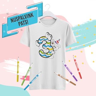 Vaikiški marškinėliai "Nuspalvink pats! Man jau 3-eji"