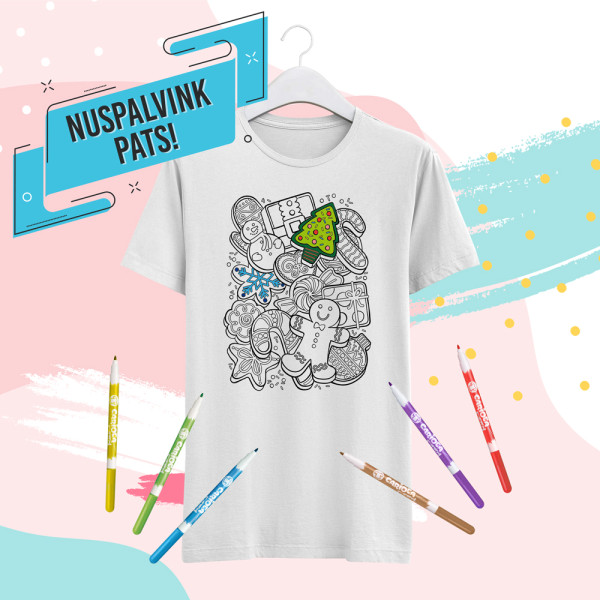 Vaikiški marškinėliai "Nuspalvink pats! Sausainiai" Vaikiški marškinėliai "Nuspalvink pats! Sausainiai"