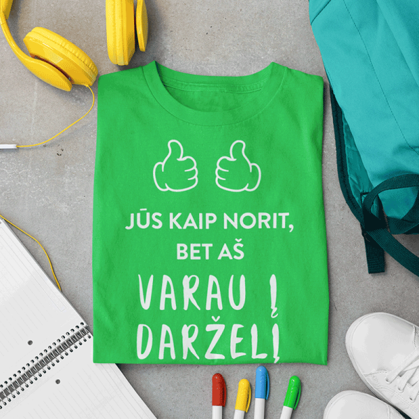 Vaikiški marškinėliai "Varau į darželį"